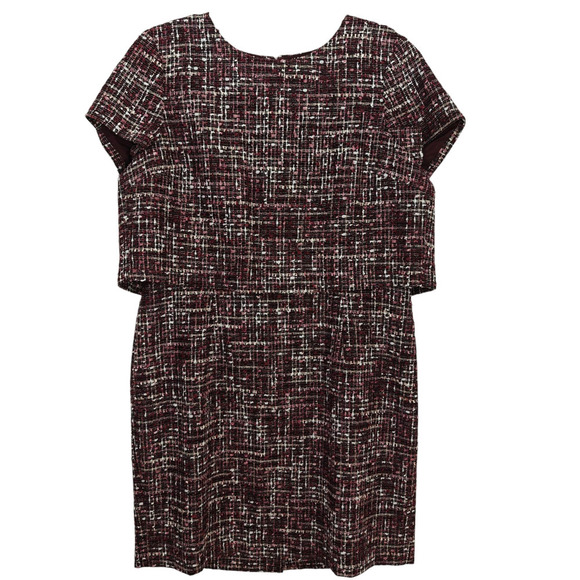 Brooks Brothers Tweed Overlay Dress Size 16 Wine Purple Wool Blend Lined Career - Picture 1 of 10